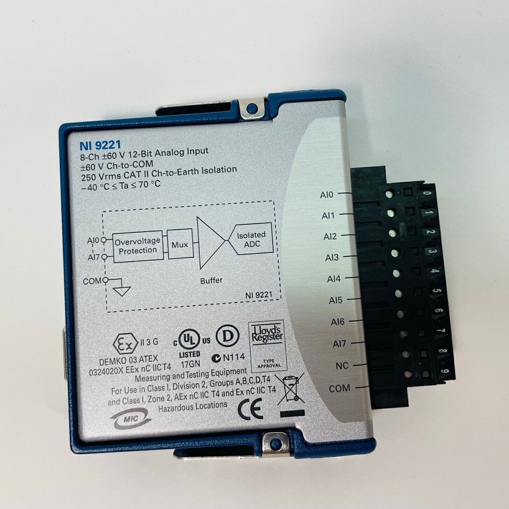Used National Instruments NI 9221 NI-9221  8-Ch 12-Bit Analog Input Module