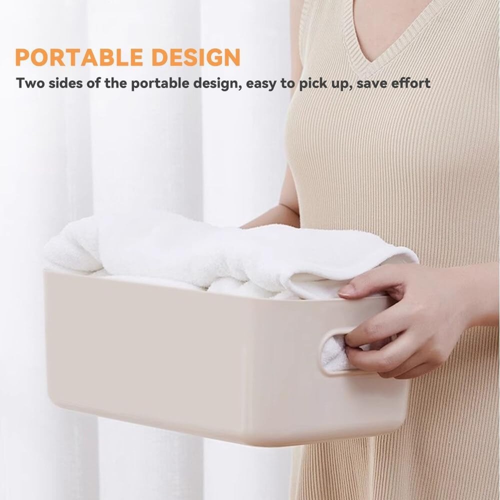 4-Piece Plastic Storage Set - Office/Home Kitchen Organisers, White Studio Ba...