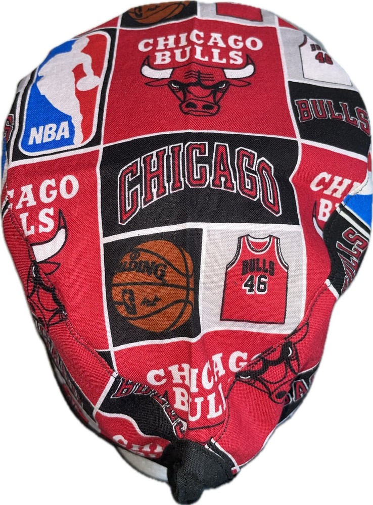NBA Chicago Bulls Square Scrub Hat Chemo Cap