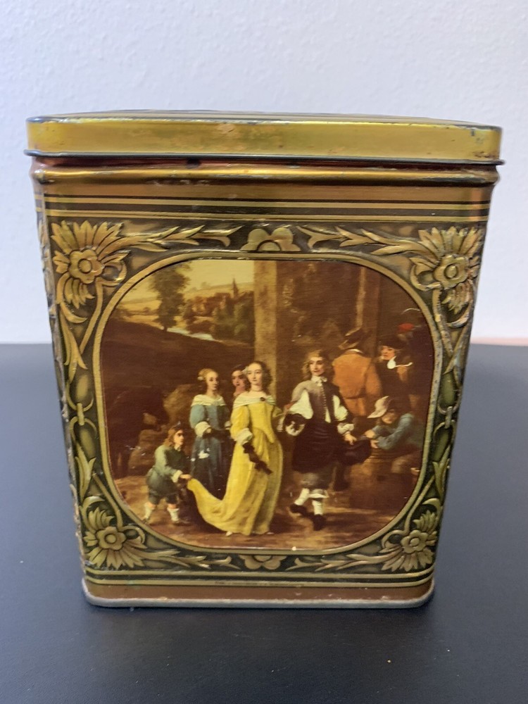 VINTAGE TIN DEMARET CHOCOLATIER CONFECTOR HINGED