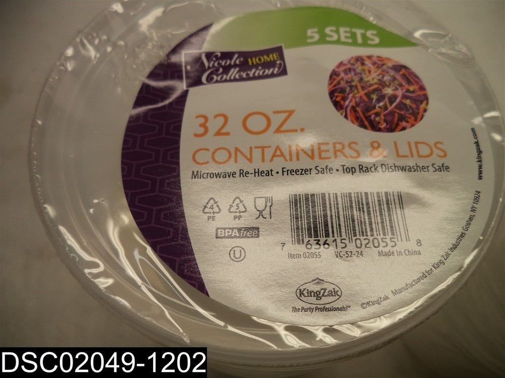 QTY=30 Sets: 4 Different Sizes Nicole Collection Containers and Lids
