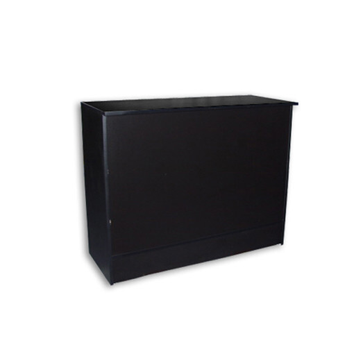 Black Flat Top Wrap Counter 48"L x 20"D x 38"H