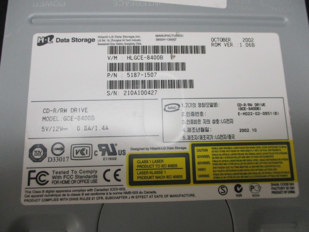 H-L Data Storage GCE-8400B Used CD-R/RW Drive