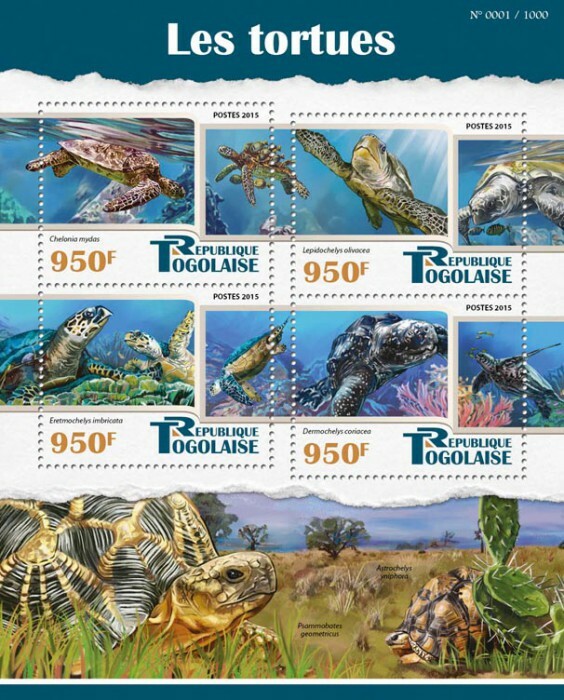 2015 TOGO MNH. TURTLES   |  Y&T Code: 4806-4809  |  Michel Code: 7003-7006