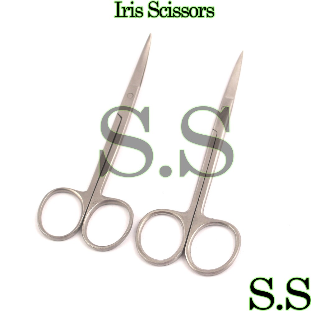 IRIS Scissors 4.5"(Straight+Curved) Surgical Instruments, 2 Pieces