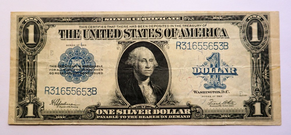 1923 $1 SILVER CERTIFICATE US LARGE NOTE HORSE BLANKET