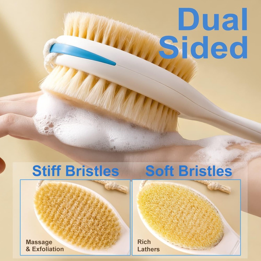 ® Extendable Back Scrubber (17.5"-31.9"), Dual-Sided Long Handle Shower Brush...