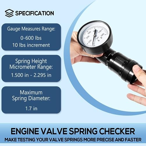 66841 Mini Valve Spring Tester and Measuring Combo with Micrometer Engine