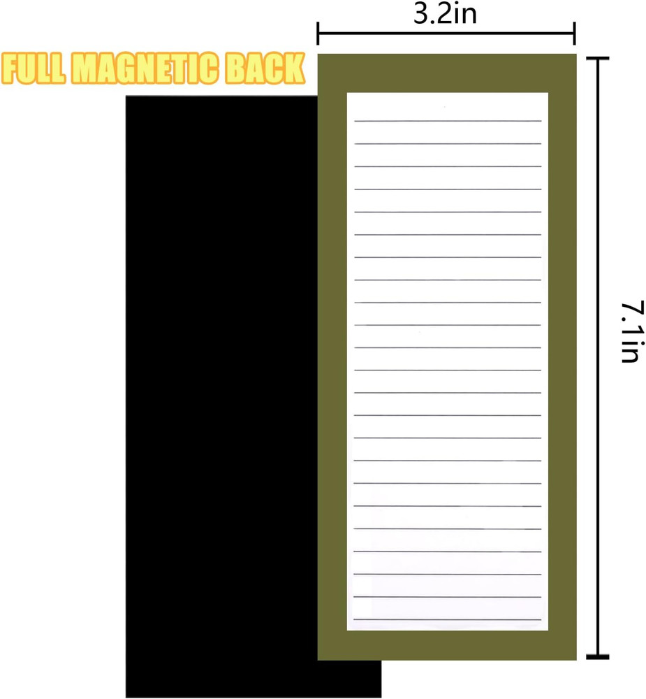 4 Pack Magnetic Notepads for Refrigerator, Notepad Grocery List Large Magnet ...