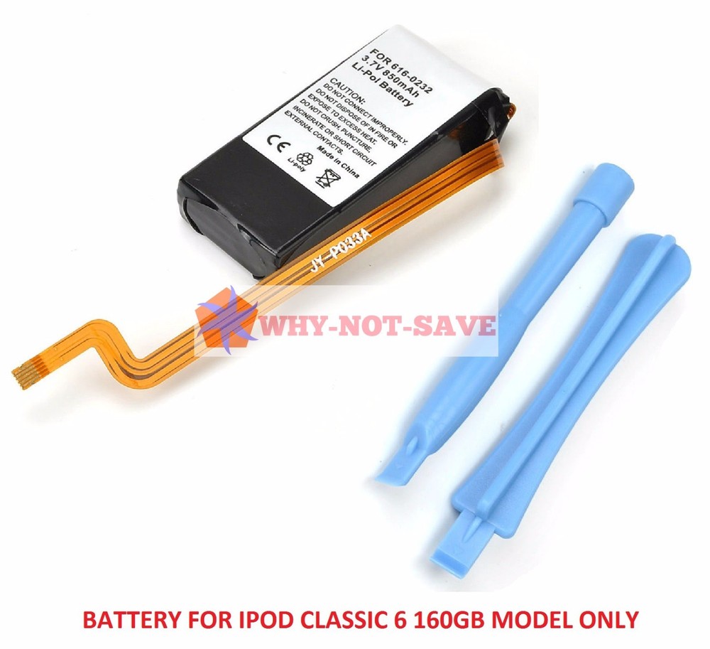 Replacement battery with tools for ipod classic 6 6th gen generation 160GB A1238