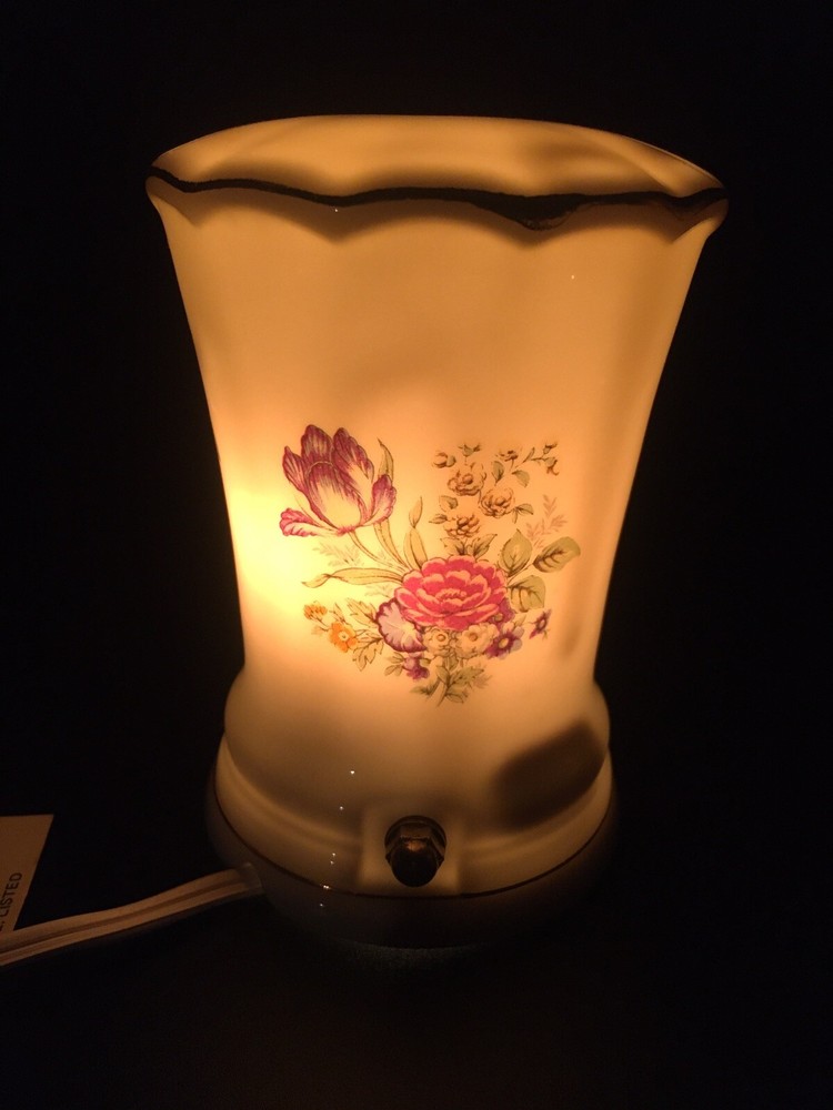 Vintage I W Rice & Co Porcelain Perfume Diffuser Night Light