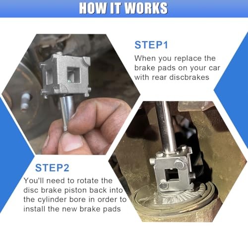 Car Cube Brake Caliper Compression Tool, 3/8'' Steel Brake Piston Remover