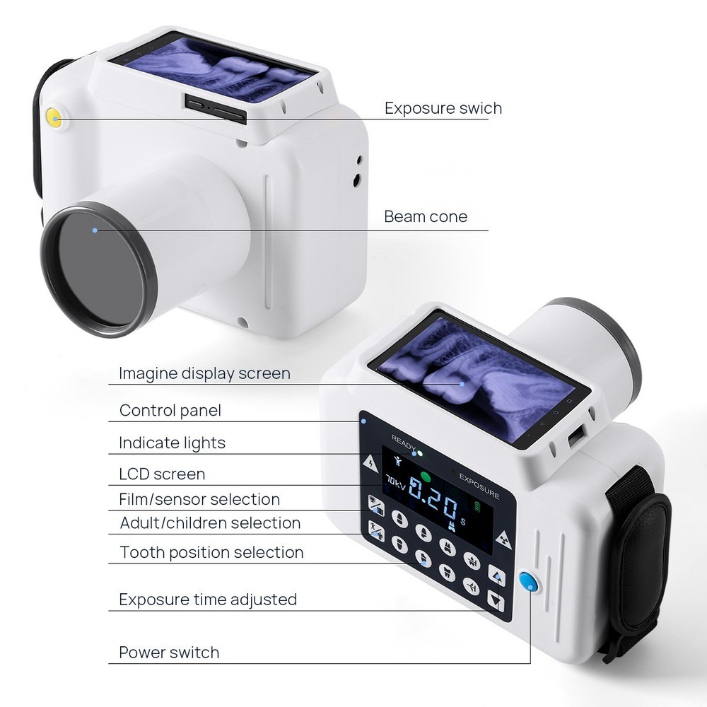 Dental X Ray Mobile Unit Machine System Digital Sensor LCD Frequency No Shield