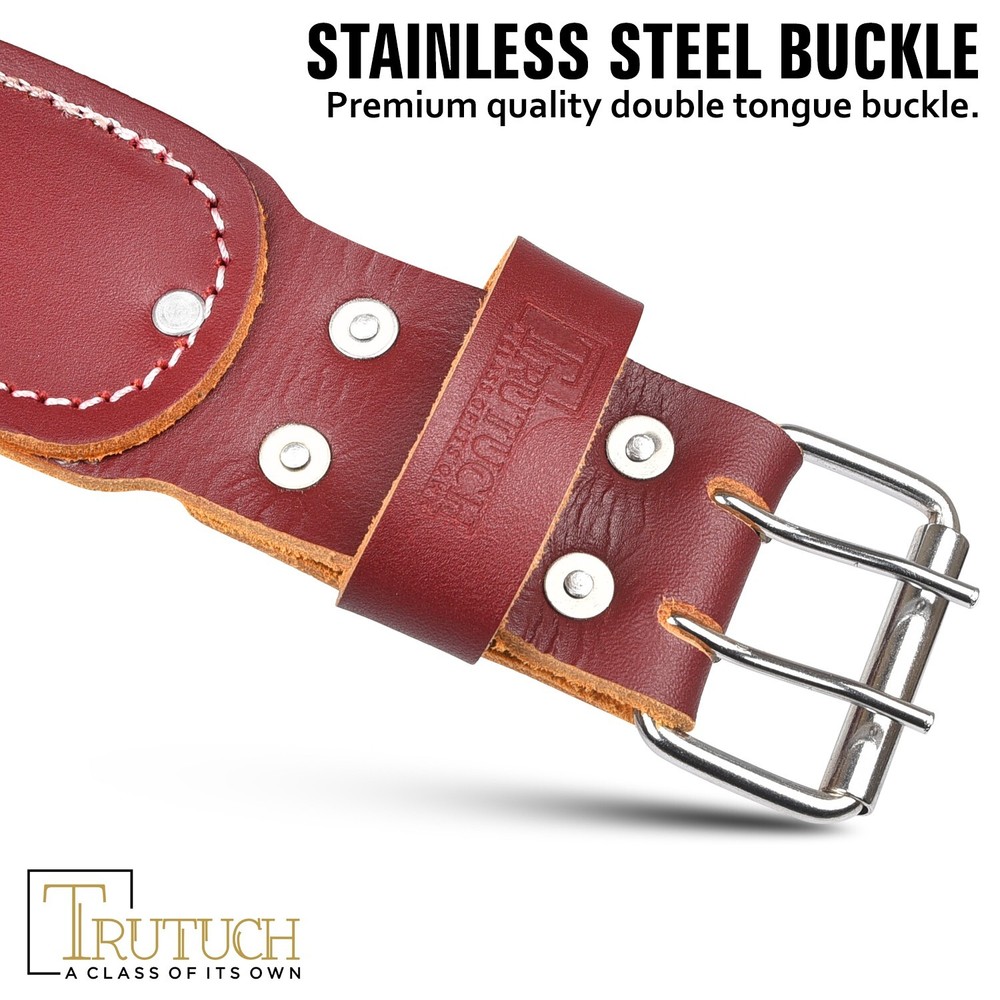 Trutuch Brown Leather Foam Padded Work Belt 2.5" | Work Tool Belt