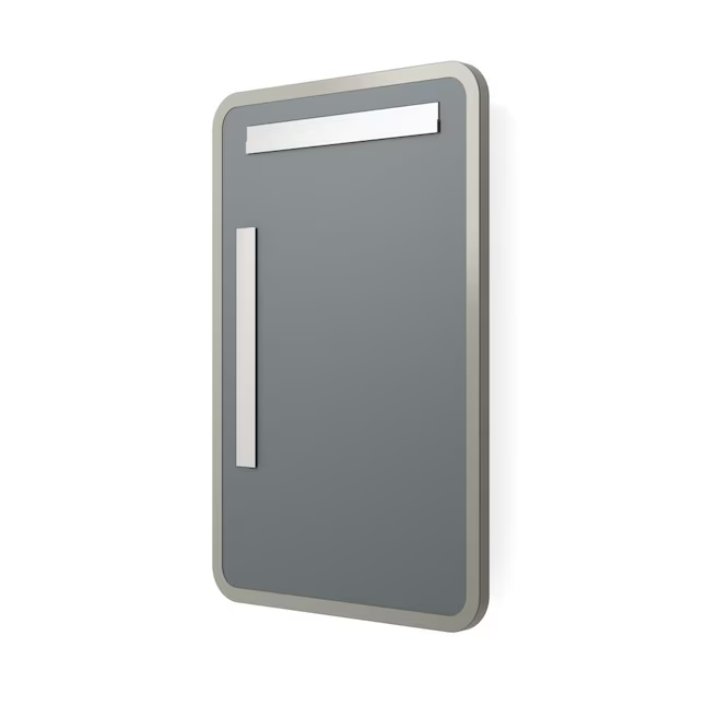 Better Bevel 24-in W x 36-in H Nickel Rectangular Framed Bathroom Vanity Mirror