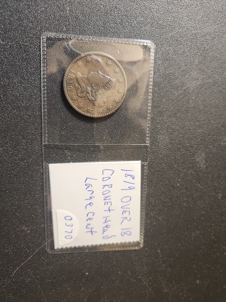 1819/8 CORONET HEAD LARGE CENT #0370