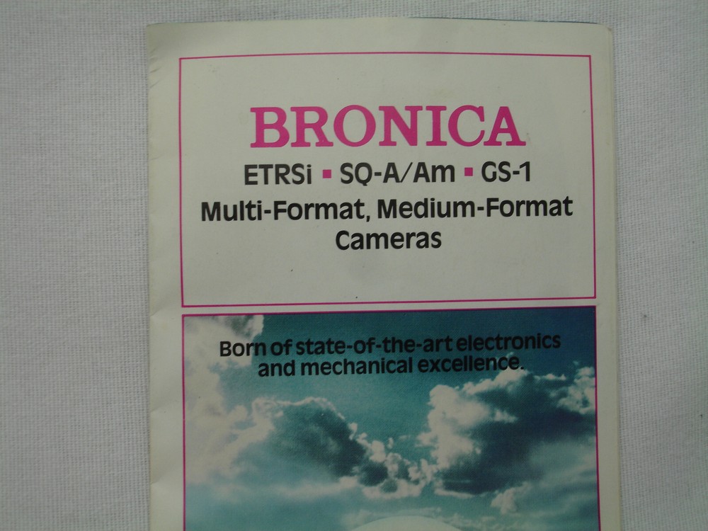 Bronica Medium Format Camera Systems Brochure + small Booklet