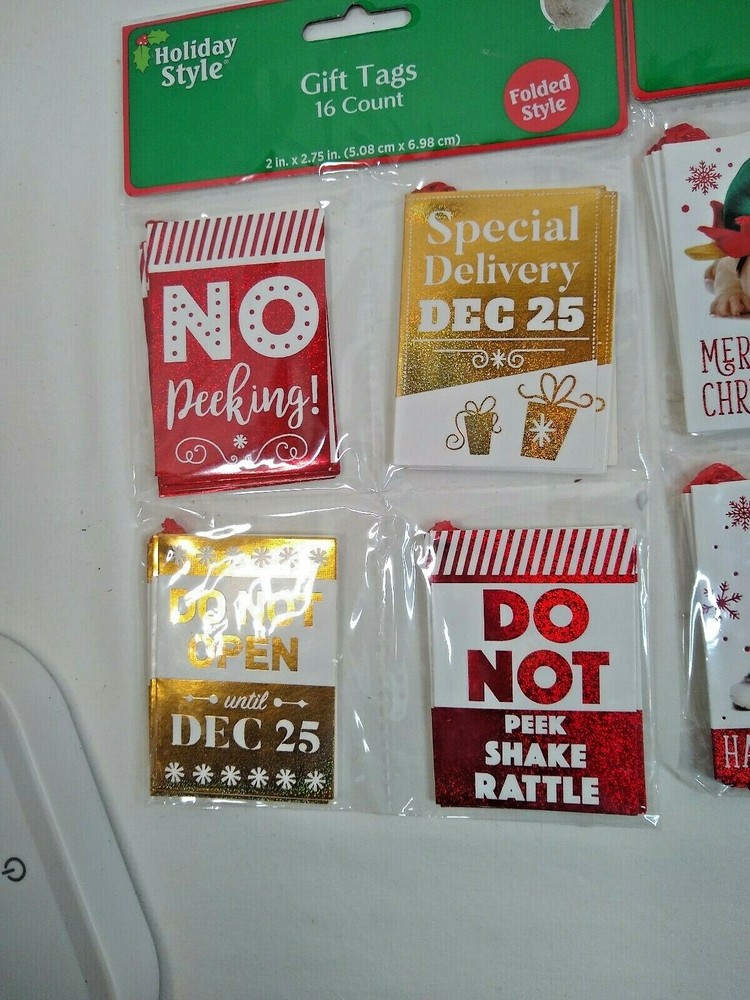 Folded Gift Tags Christmas 16 count Choice Pattern