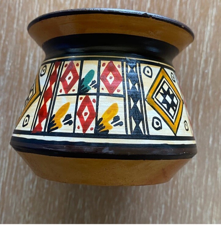 Vintage Peru Decorative Art Small Pottery Vase