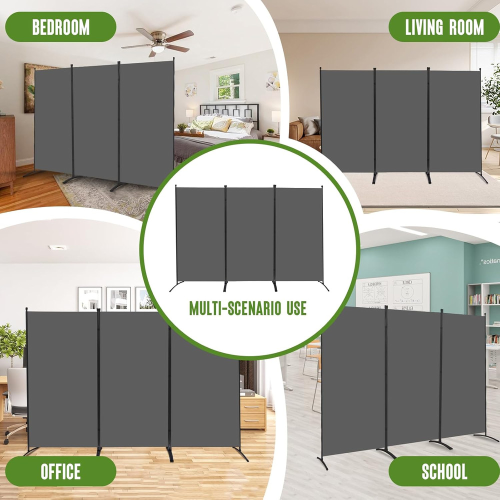 Indoor Room Divider, Portable Office Divider, Room Divider Wall Screen 3 Panel,