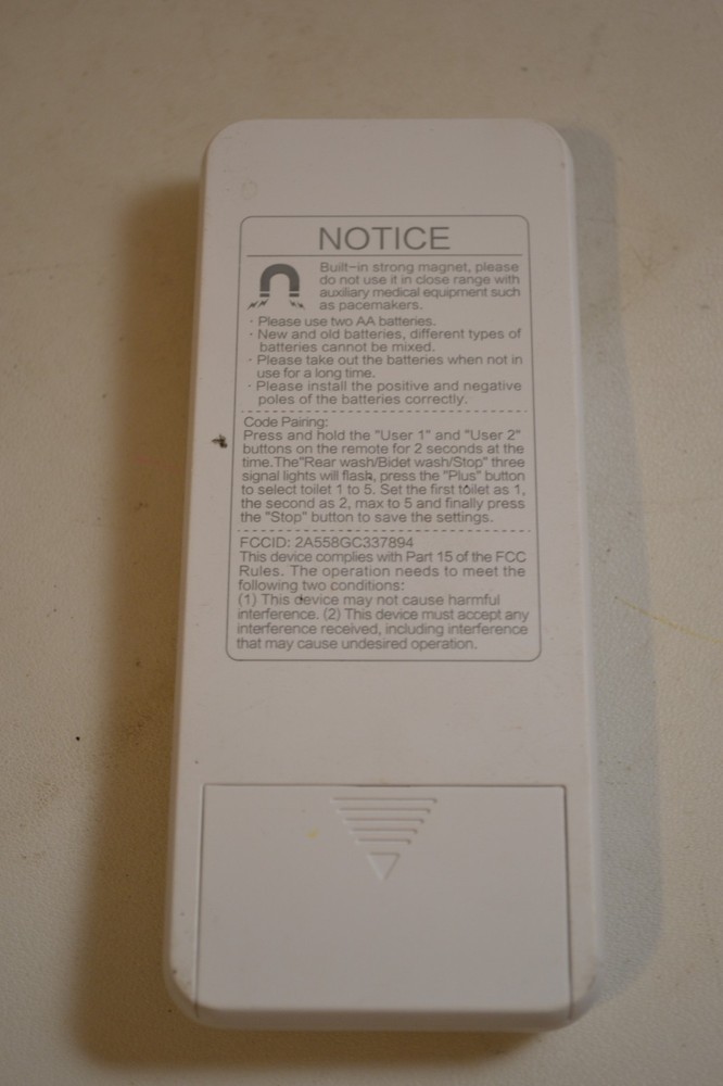 Bidet Remote Control 82ZC17-174-0101