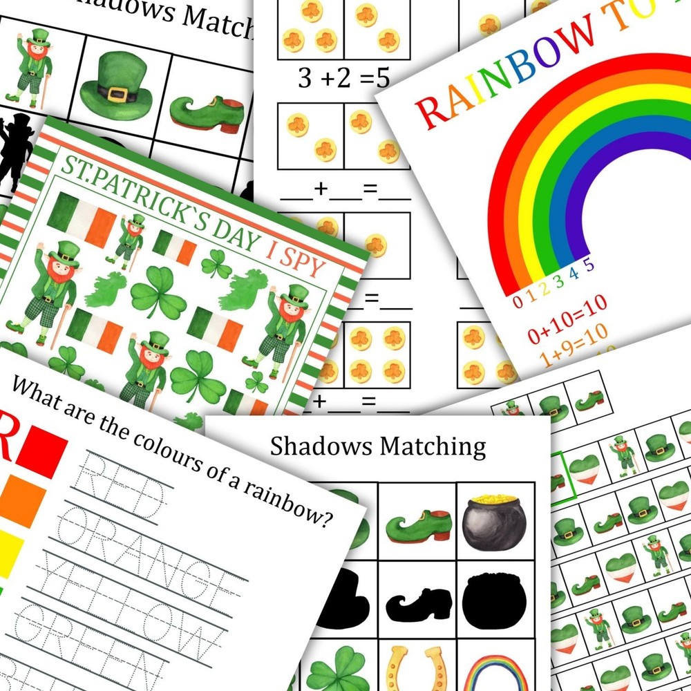 St. Patrick’s Day Preschool Printable Activity Pack – Learning Worksheets