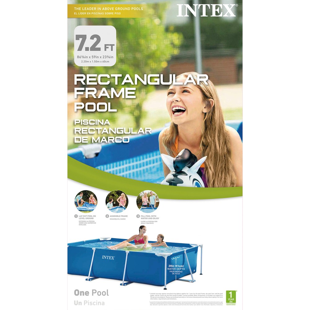 Intex Rectangular-Frame Above Ground Baby Splash Swimming Pool (Open Box)