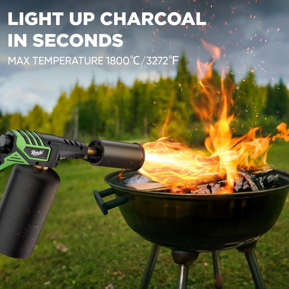 Powerful Kitchen Torch with Adjustable Flame for Charcoal and Sous Vide