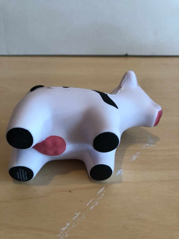NWOT Cow Shaped Stress Reliever Squish Ball #JS