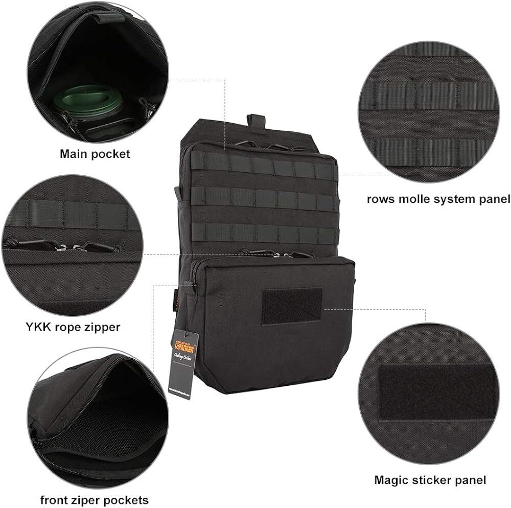 Tactical Hydration Pack Molle Vest Accessory Pouch 3L Mobility Hydration Carrier