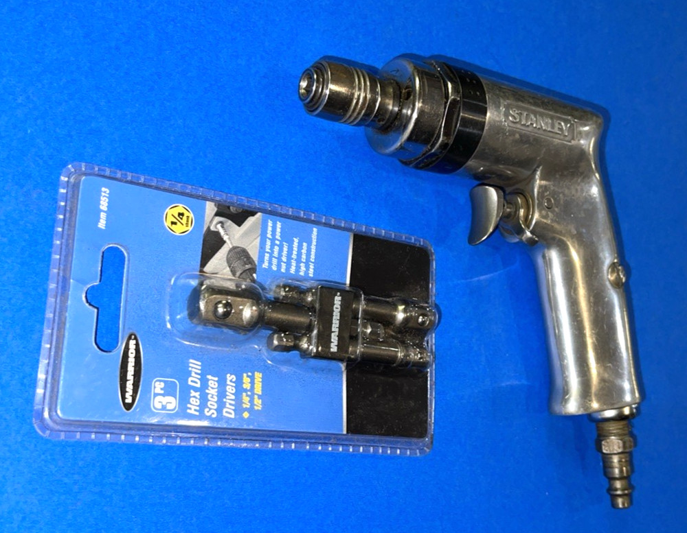 STANLEY TOOLS AIR TOOL 1/4 SHANK HEX BIT DRIVER AND MULTI DRIVE SOCKET BITS