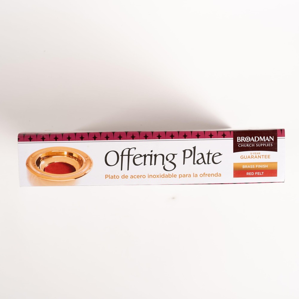 RemembranceWare Offering Plate, Brass with Red Felt