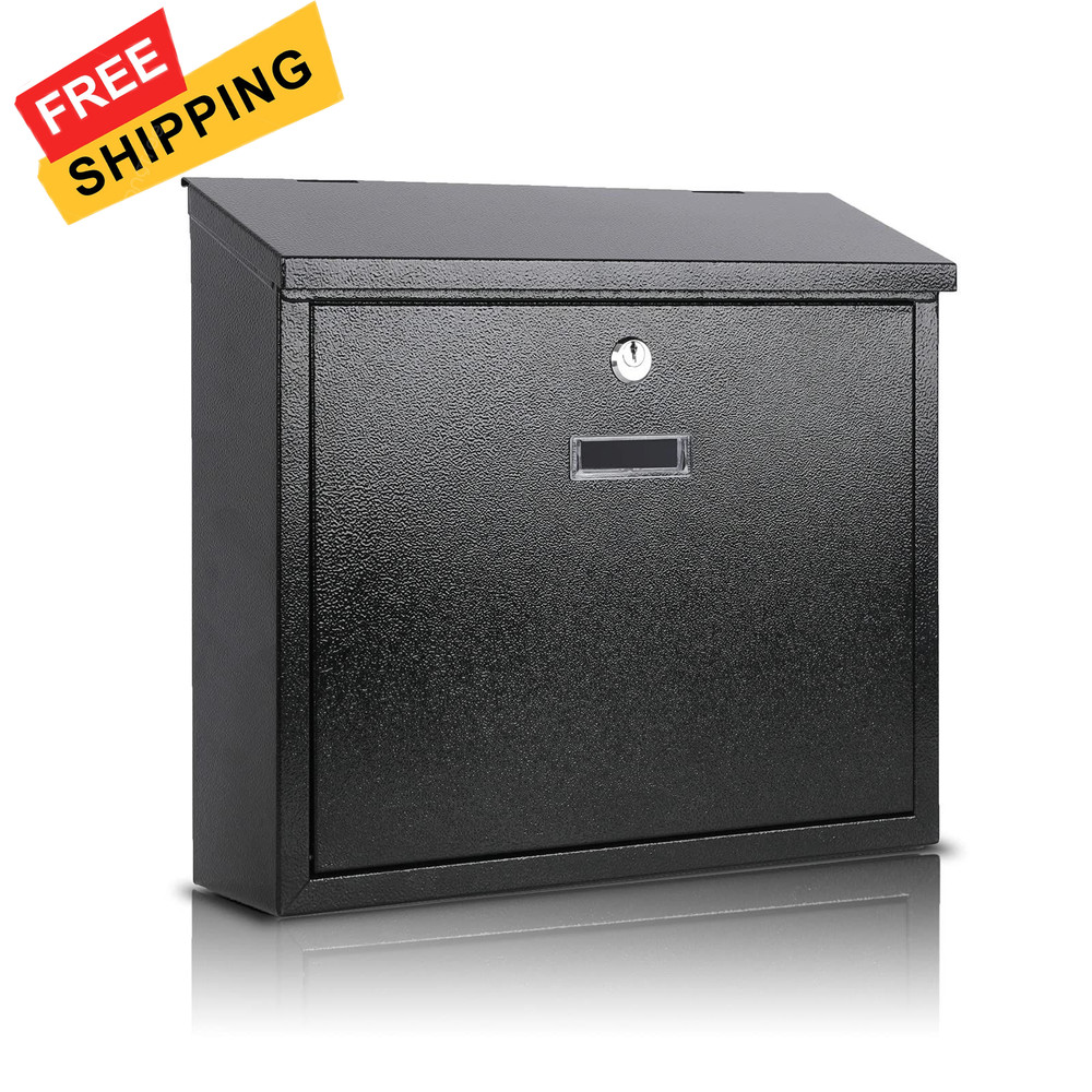 xydled Mail Boxes with Key Lock,Locking Mailbox Wall Mounted,Security Black