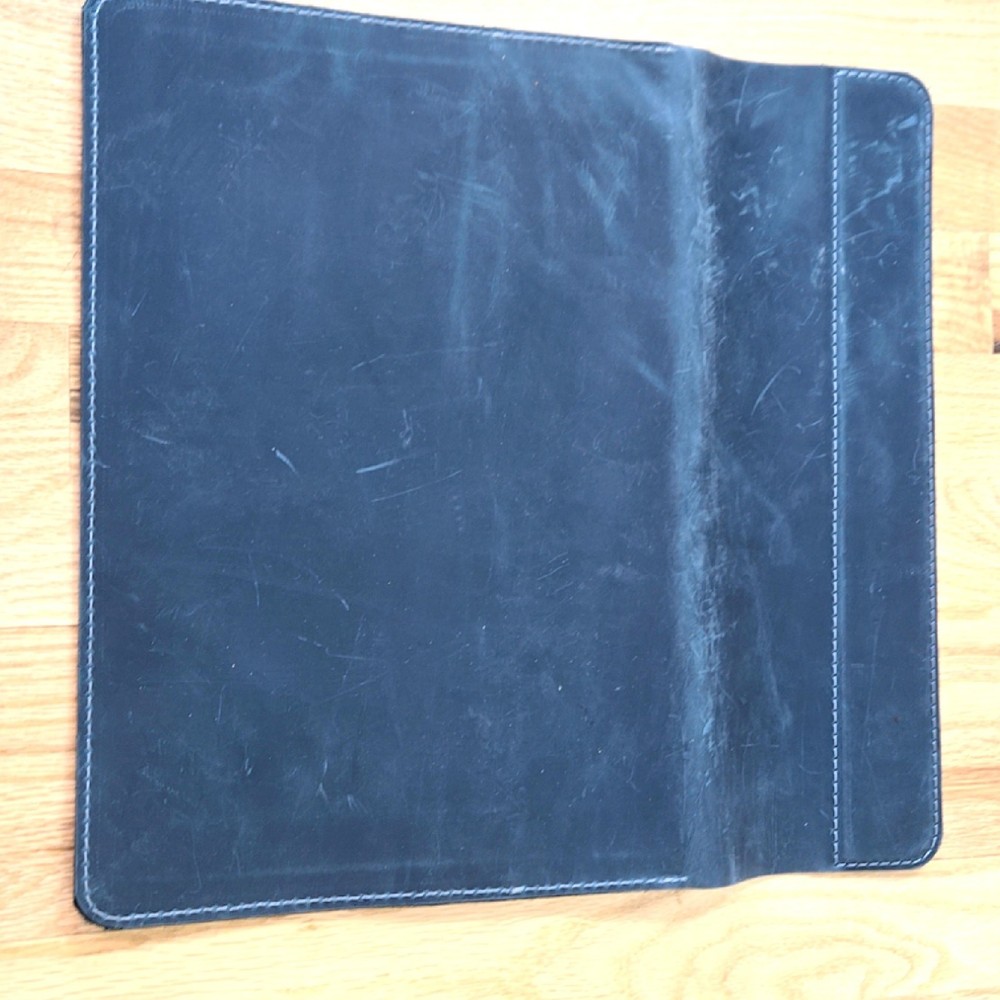Leather Portfolio Sleeve Document Holder Minimalist Folio Case blue