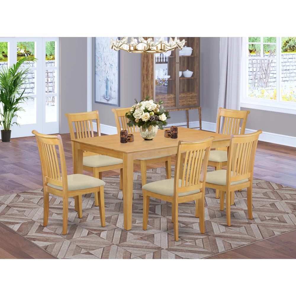Dining Room Set Oak, CAPO7-OAK-C