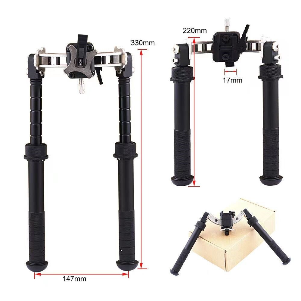 V10 Adjustable Left and Right Swing Rotation 20mm Quick Release Bipod