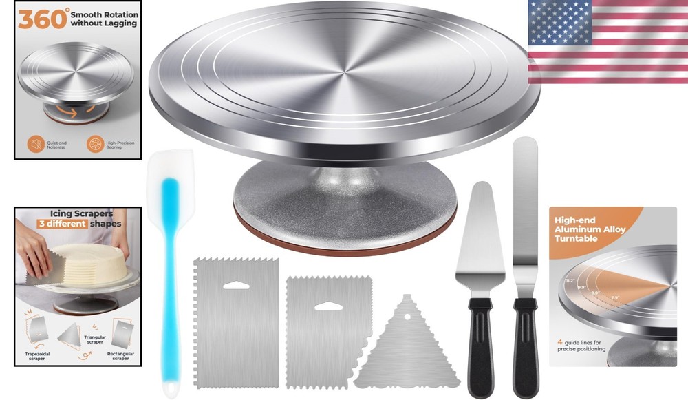 Cake Decorating Kit with Offset Spatula & Icing Smoother