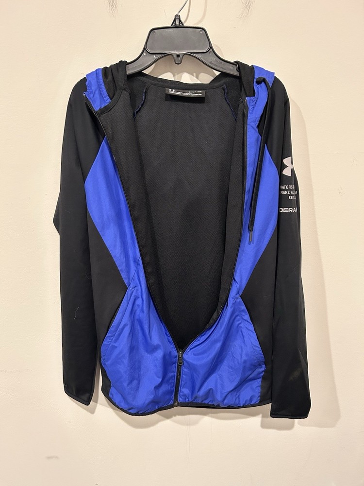 Under Armour Coldgear Full Zip Jacket Black Blue Size Small