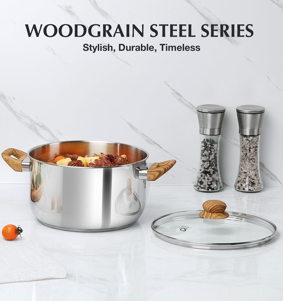 KOCH SYSTEME CS Stainless Steel Pot - 4 Quart Induction 4QT, Silver
