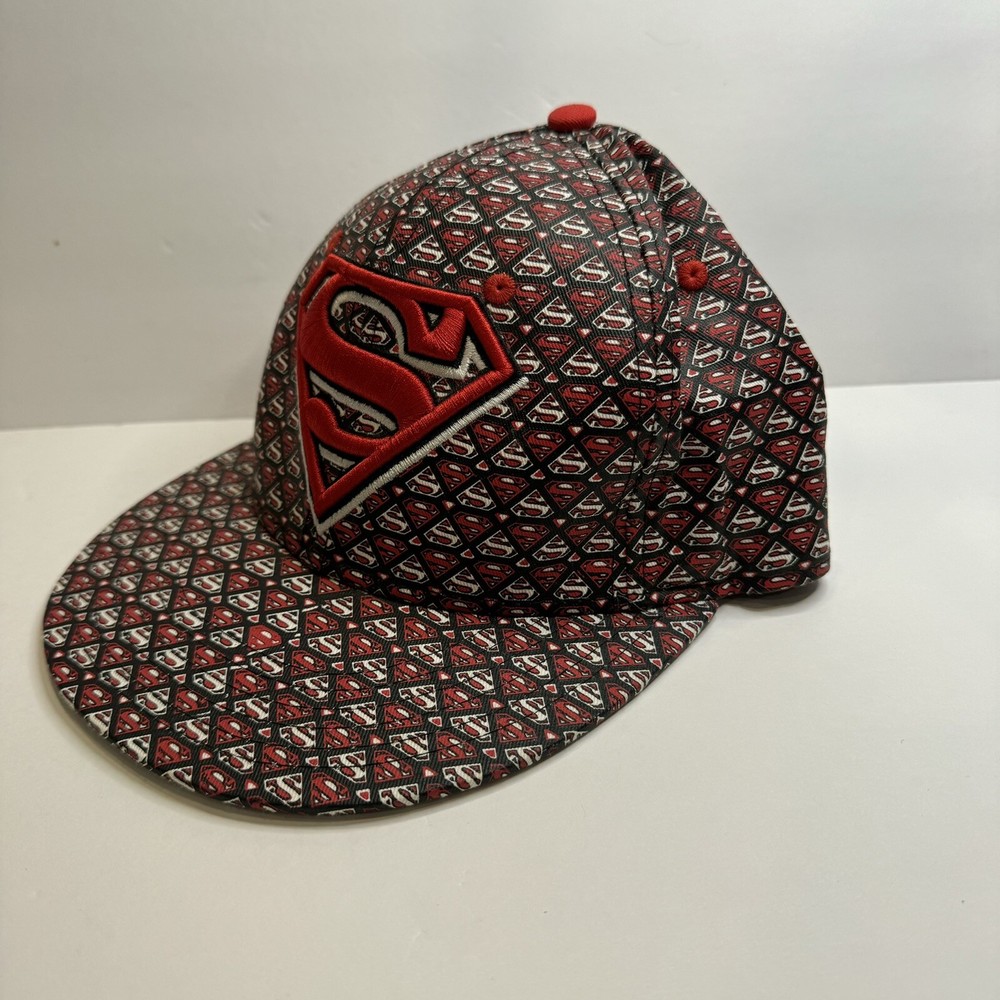 DC Comics Superman Hat Ball Cap Snapback Red Black One Size Adjustable S14