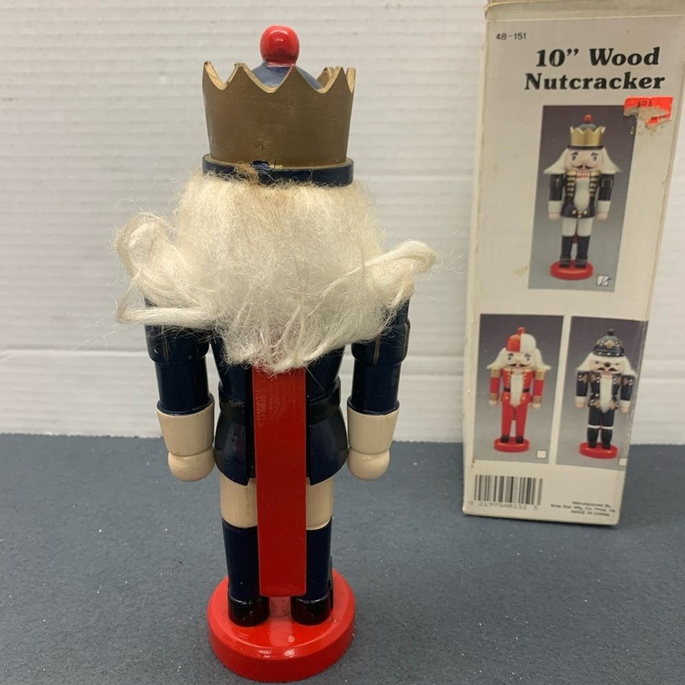 Wood Nutcracker Blue Solider Figure Christmas