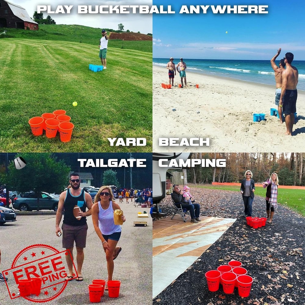 BucketBall Outdoor Game Beach Pool Tailgate Yard Camping