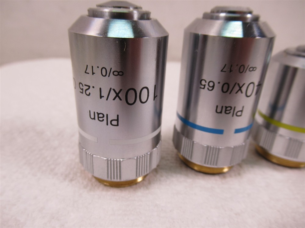 Micros Microscope Plan Objective Lenses Set of 4 100x 40x 10x 4x