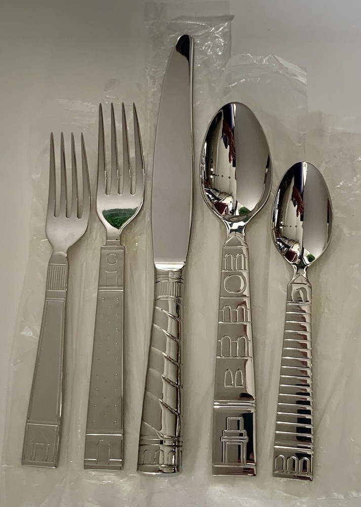 Sasaki Sienna 5 pc Place Setting Stainless Flatware Robert AM Stern Design