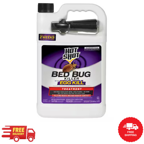 Hot Shot Bed Bug Killer Spray, Kills Bed Bugs and Bug Eggs Indoors, 1 Gallon