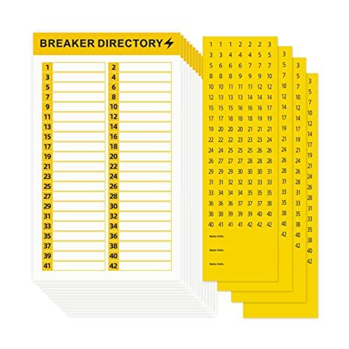 16 Sheets Breaker Panel Labels Electrical Box Sticker Numbers Reusable Adhesive