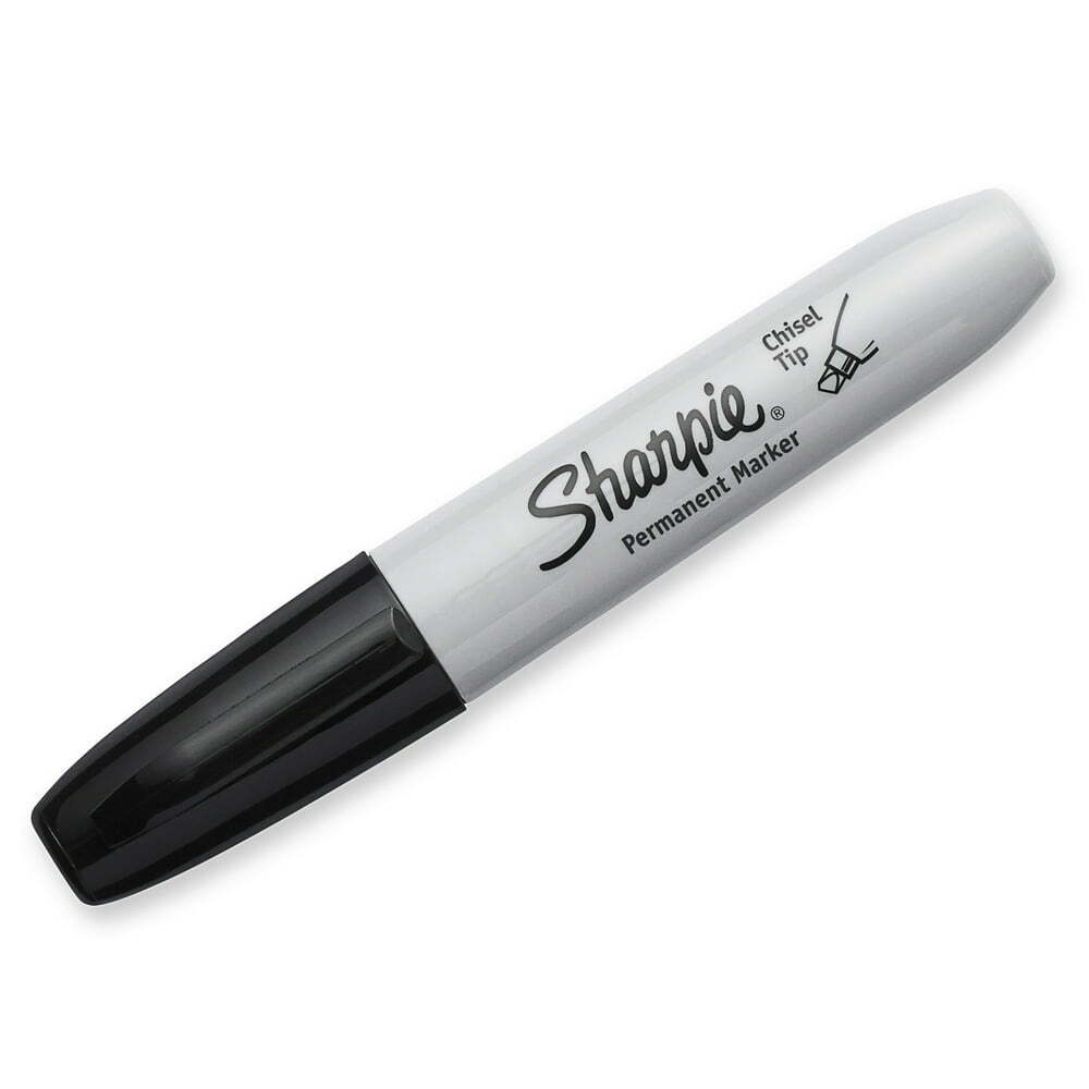 Sharpie Permanent Markers, Chisel Tip, Black, 4 Count