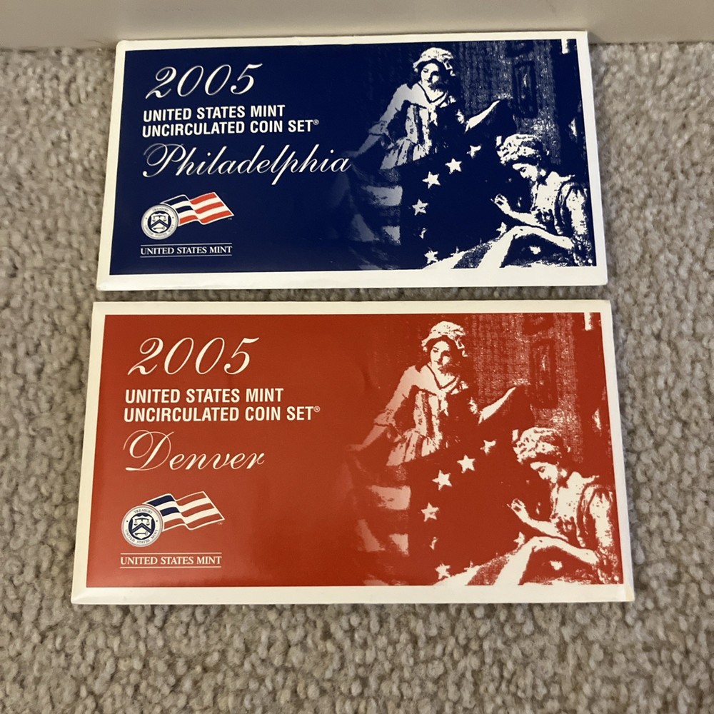 2005 US Mint Uncirculated Coin Set, P&D, 22 Coins, COA