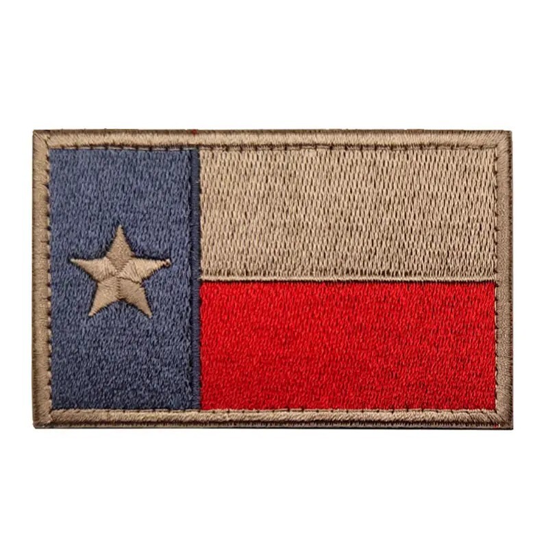 1pc Texas State Flag Patch Embroidered Applique, Fastener Hook & Loop Emblem Bad
