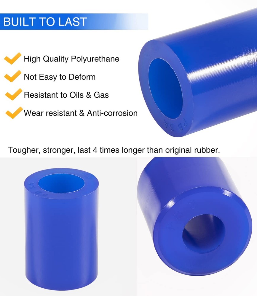 8 Pack Hood Roller Bushings for Peterbilt 357, 375, 379, Reference Part Blue